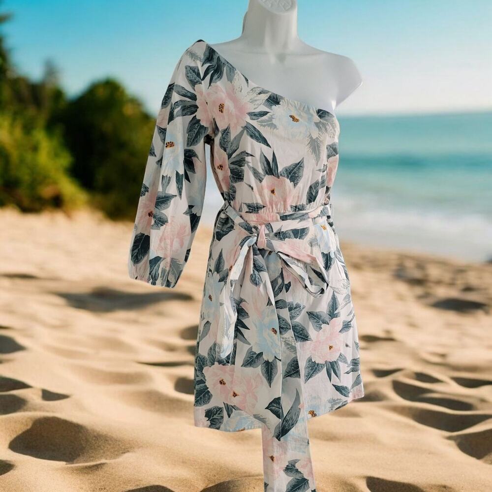 Billabong Hawaiian print Summer Dress Med Salty Blonde coconut girl beachy